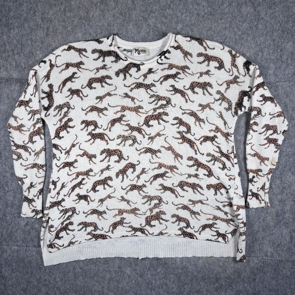 Show Me Your MuMu Cream Leopard Print Crewneck Sweater